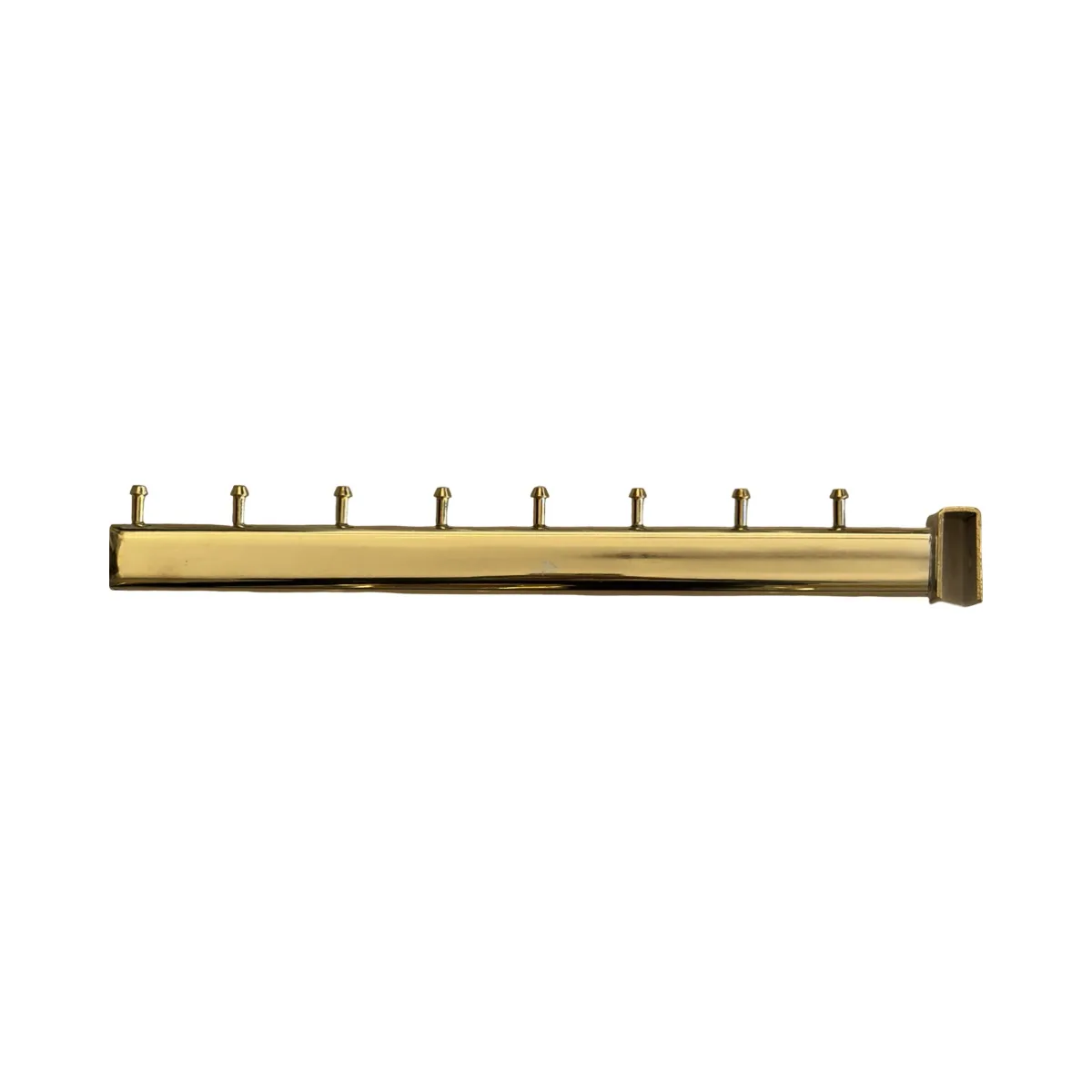 Brazo Recto 8 Pines Dorado para Barra